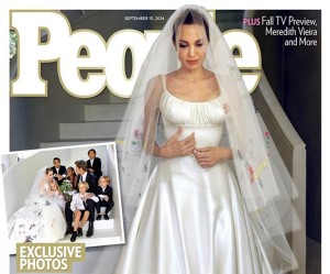 Angelina Jolie: l'abito da sposa è stato disegnato dai figli