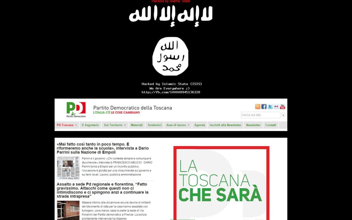 'Isis ha attaccato il sito toscano del Partito Democratico