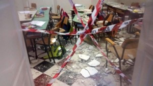 Tragedia sfiorata: crollato il soffitto di una scuola elementare a Ostuni